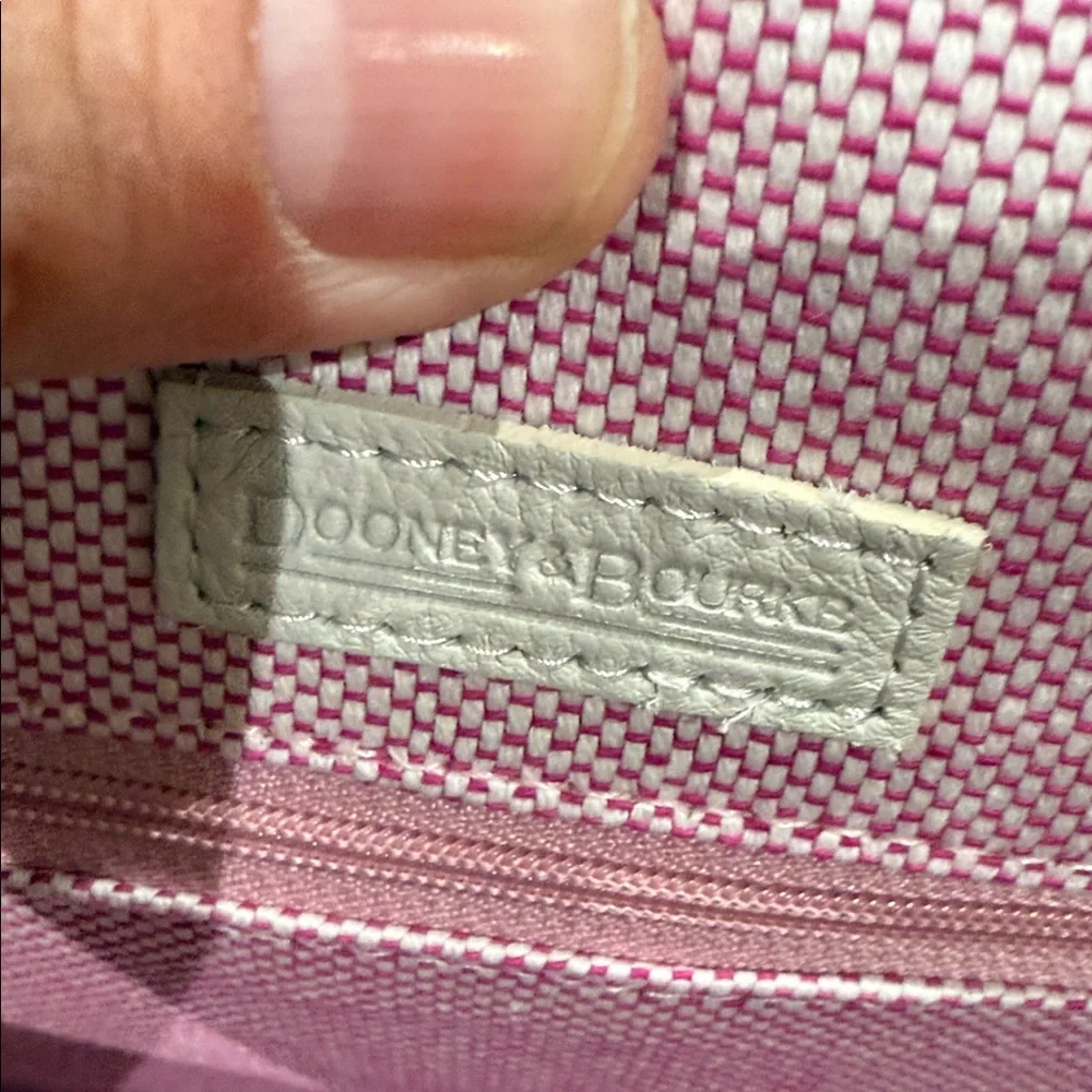 Dooney & Bourke White and Navy Medium Toggle Crossbody Bag